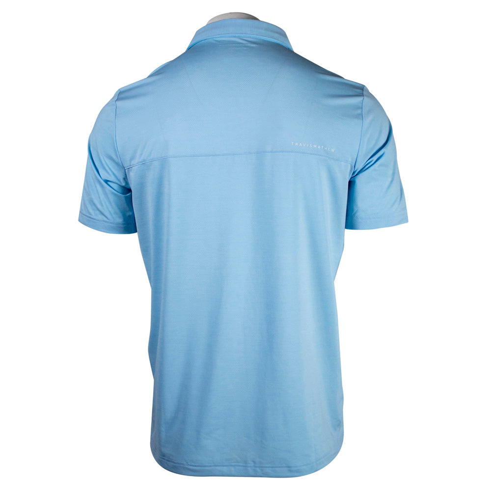 Light blue polo shirt on a white background