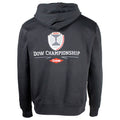 Charcoal gray hoodie with 'Dow Championship' logo on the back.