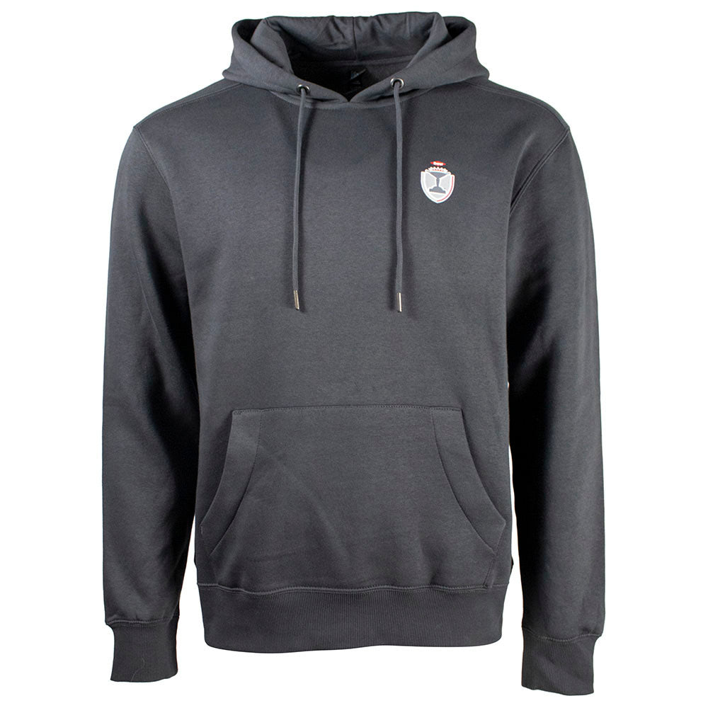 Charcoal gray hoodie with 'Dow Championship' logo on the front left side.