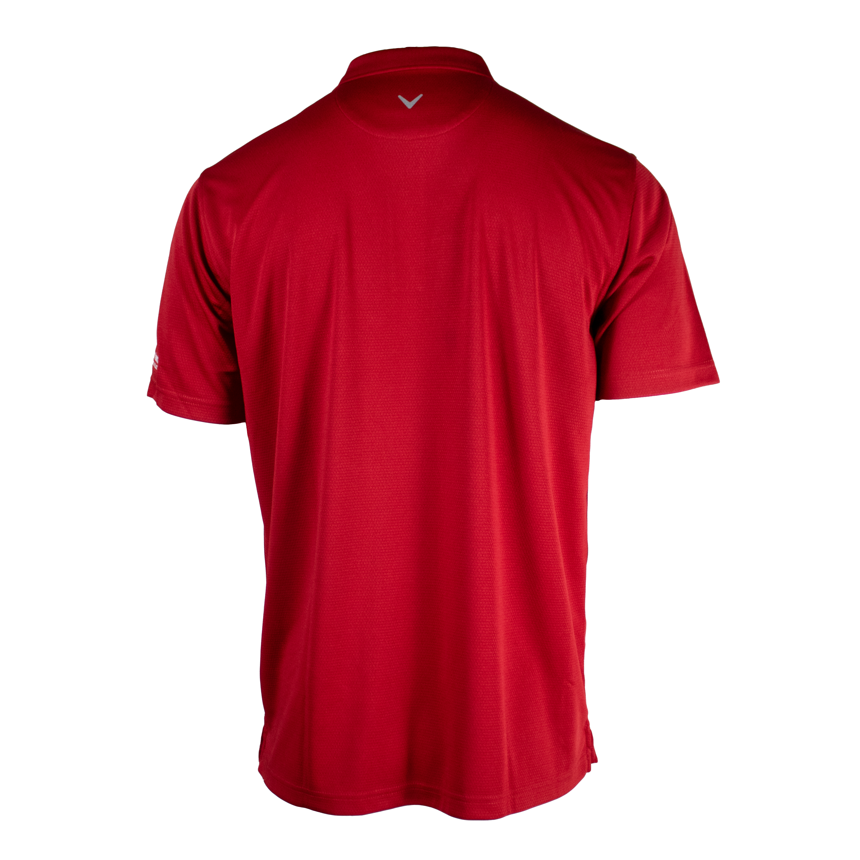 Back of a red polo.